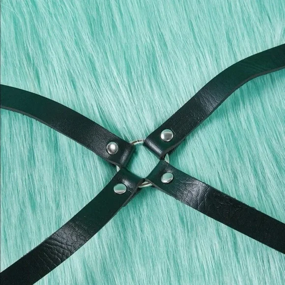 PU Leather Heart Charm Buckle Harness - Picture 6 of 7